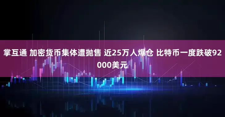 掌互通 加密货币集体遭抛售 近25万人爆仓 比特币一度跌破92000美元